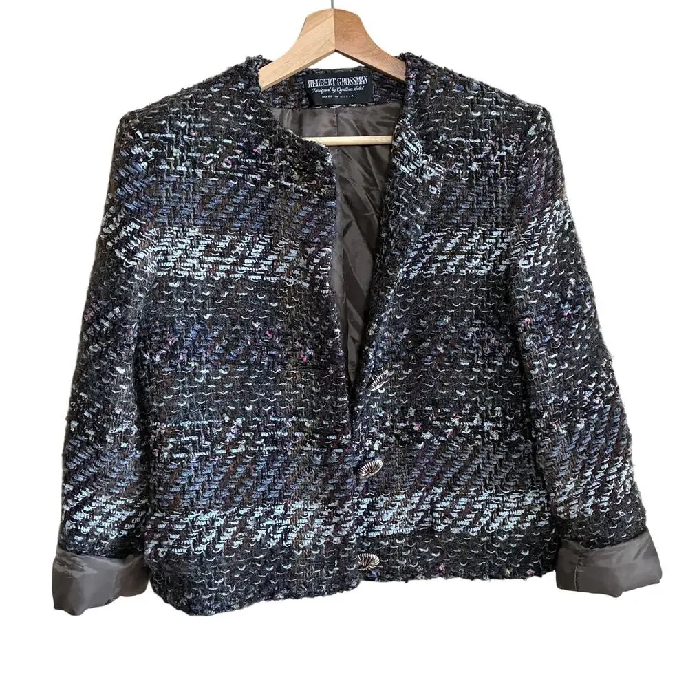 Vintage Herbert Grossman Cynthia Sobel made in USA women's 10 wool blazer